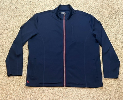 Untuckit Men Navy Blue Dashwood Full Zip Stretch Performance Jacket Size XL EUC