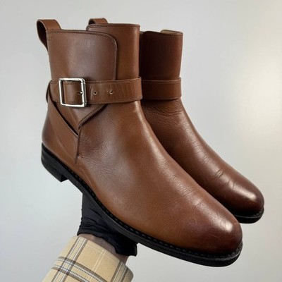 Bally Leather Jodhpur Ankle Boots Brown Womens Size EU 36