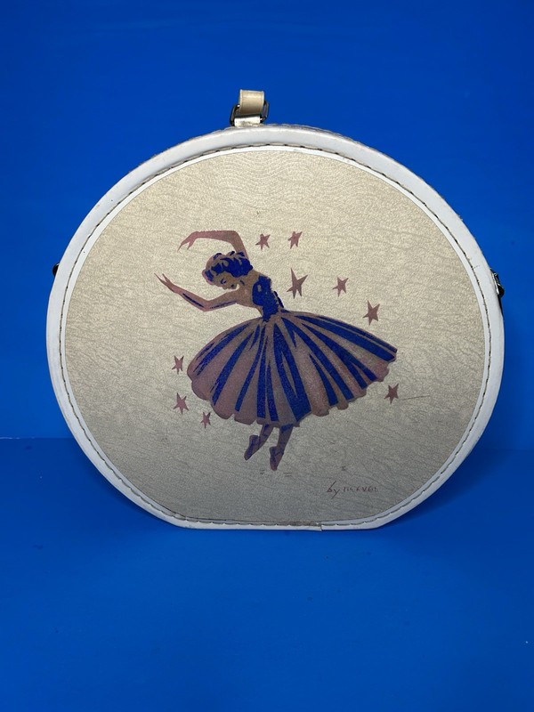 BALLERINA CHILD'S CARRYING CASE-Ballet & Tap Shoes-Suitcase-1950s-Neevel-Vintage