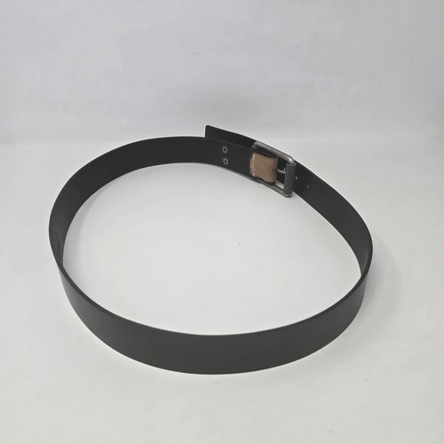 Calvin Klein Jeans Black Genuine Leather Belt Size 40 75089 Silver Buckle - Picture 9 of 11