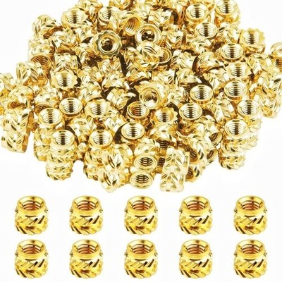 100 PCS M3 Threaded Insert x 4mm x 5mm Heat Set Inserts, 3D Printing Gold 