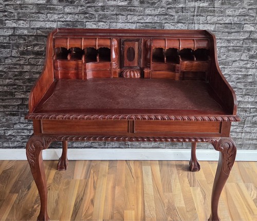 Schreibtisch Bürotisch Sekretär Chippendale Massivholz Rolltop