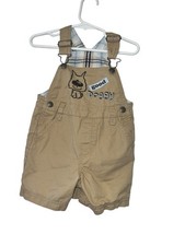 Koala Kids Vintage Baby Boy Puppy Embroidered Tan Shortall Sz 12m Overall