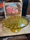 Vintage Anchor Hocking Fairfield Pedestal Cake Plate 10” 1970's Unused?