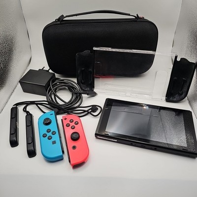 Nintendo Switch Konsole HAC-001 Schwarz 2018 Zustand Gut Getestet Mit Controller