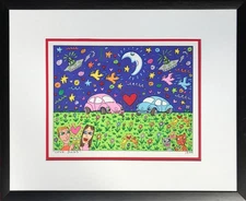 James Rizzi "Love Bugs" Original Lithograph on Canvas from 1999, 2D framed!