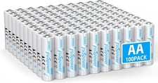 100 Pack AA Alkaline Batteries Bulk 10 Year Shelf Life 0.40 per gallon