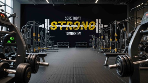 3D Fitness Slogan Wallpaper Wall Murals Removable Wallpaper 3 - Picture 3 of 5