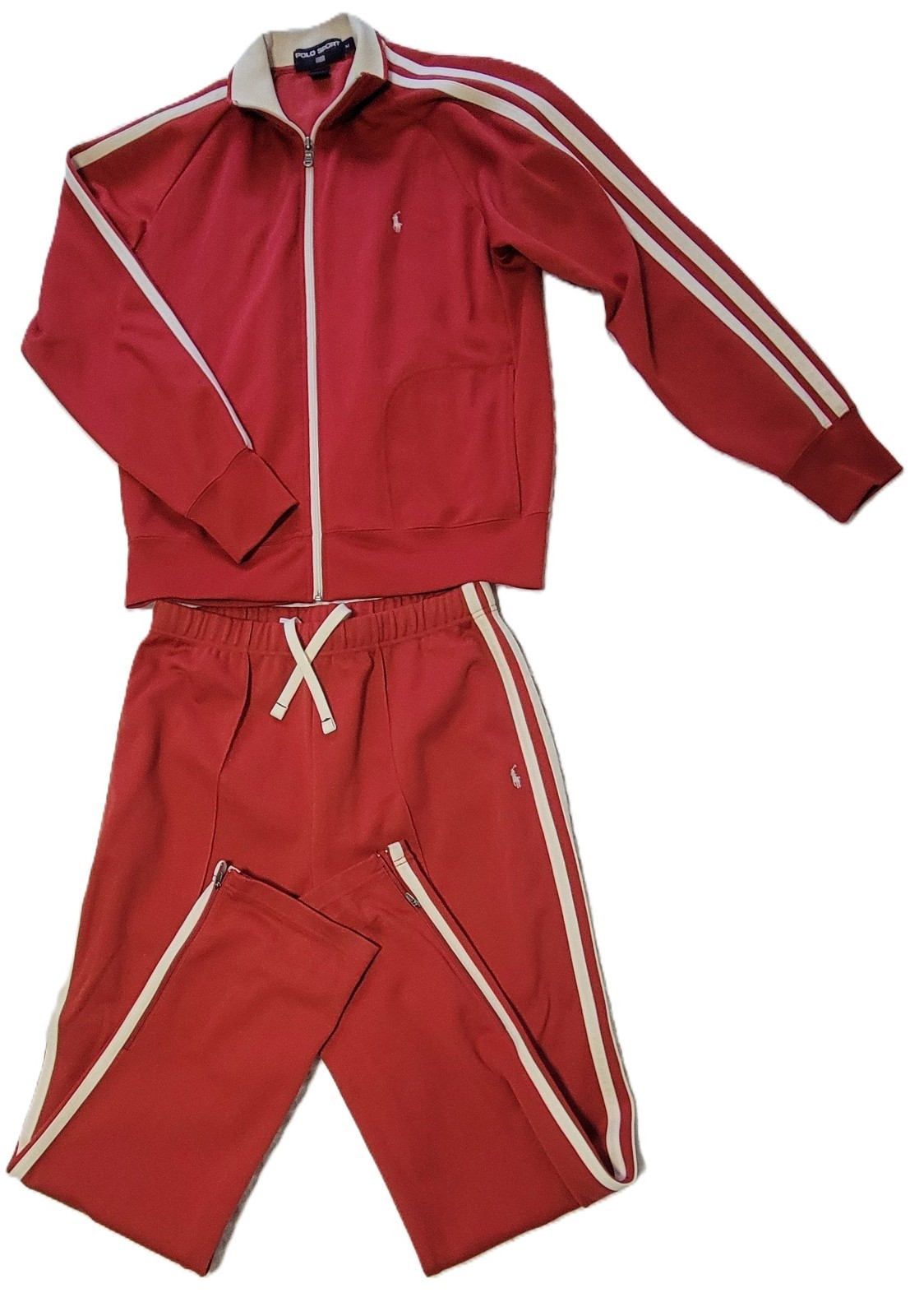 Jàri - Vintage Polo Sports Ralph Lauren Tracksuit 2 Piece Set Jacket(M)Pants-Red