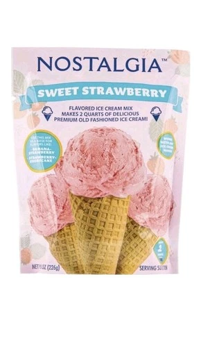 16 Packs Nostalgia Ice Cream Mix 8 oz 2 Quarts  Sweet Strawberry  Exp. 2026-2027