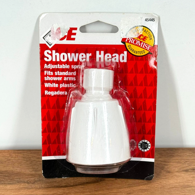 #ad Ace Adjustable Spray Showerhead White Plastic #45445 New $16.99