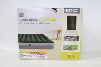 Intex Dura-Beam Standard Series Downy Airbed with Built-In Foot Pump Full Size