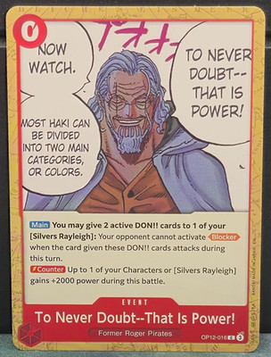 To Never Doubt That is Power OP12-016 One Piece Legacy of the Master Card Game