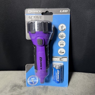 DORCY Active Series LED Flashlight Purple/Black Cordless Handheld w/ 3 AA
