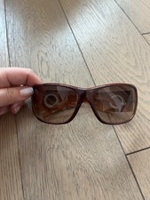 Vintage Versace Women's Brown Oversized Model 4105 Rare Sunglasses