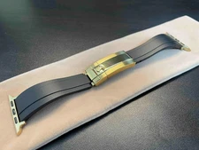 Gold Deployment Buckle Oysterflex Band Strap For Aple Watch 8/S10 Ultra 2 42-49m