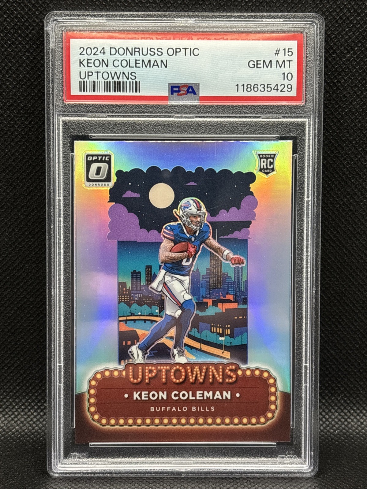 🔥 Keon Coleman Rookie Card 2024 Optic Uptowns PSA 10 - Case Hit! - Bills 🔥