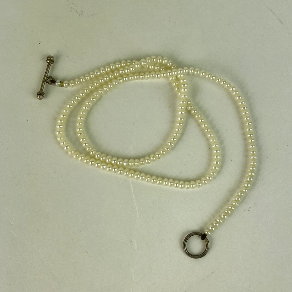 Collar de Perlas Donut de Agua Dulce Genuinas Años 50 Años 60 De Colección 16.5" De Largo, K19 Foto 4 de 4