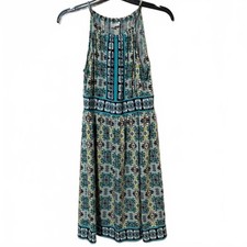 London Times Sleeveless Artsy Minimalist Boho Chic Edgy Patterned Midi Dress 8