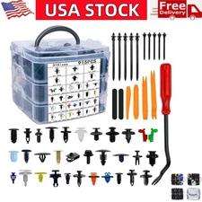 970PCS Car Push Retainer Clips Trim Kit Bumper Fender Rivets Door Panel Fastener