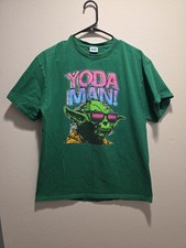 Vtg Star Wars Yoda T Shirt Yoda Man Green Large B11
