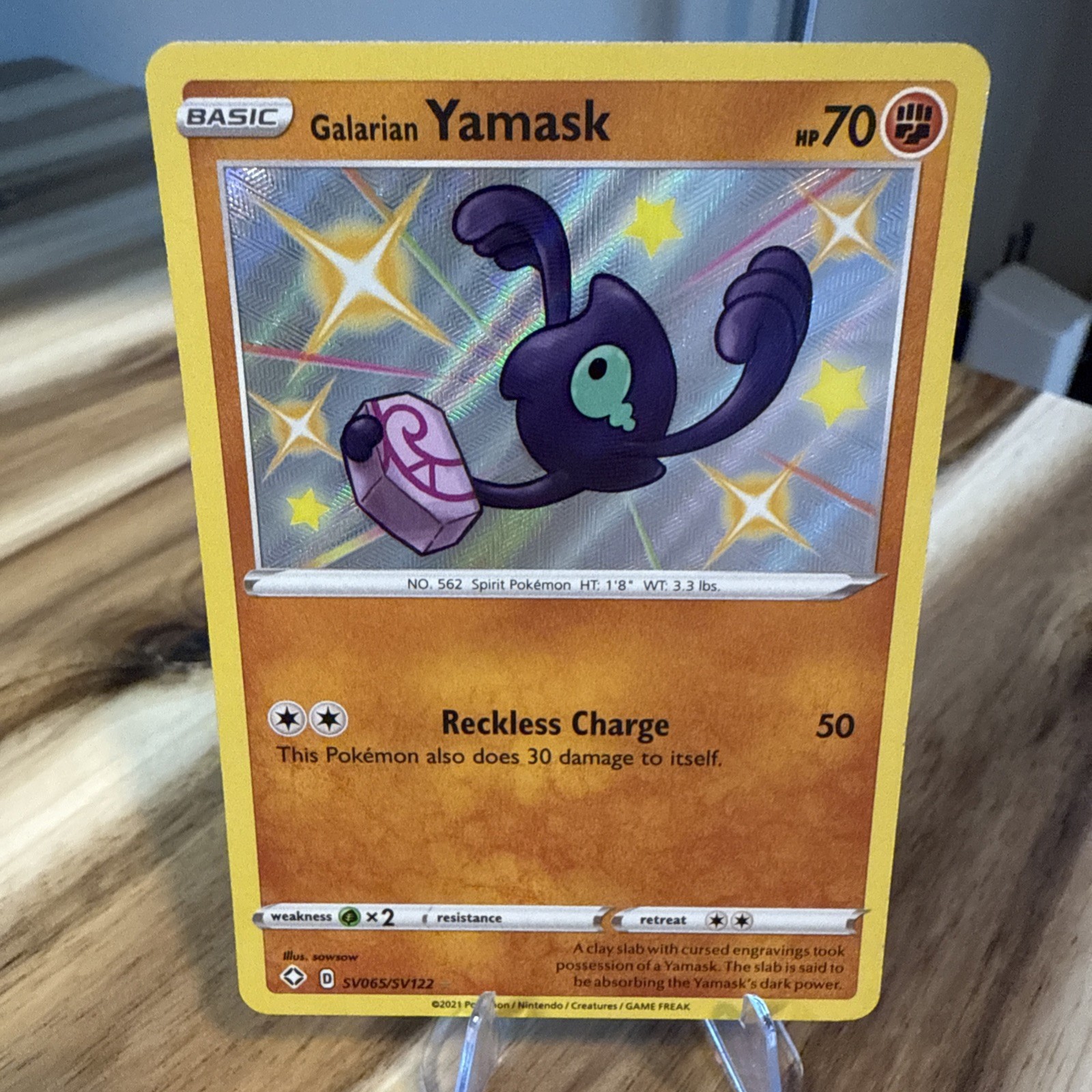Galarian Yamask - SV065/SV122 - Pokemon Shining Fates Sword Shield Shiny Rare NM