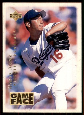 1996 Upper Deck Game Face #GF9 Hideo Nomo Los Angeles Dodgers