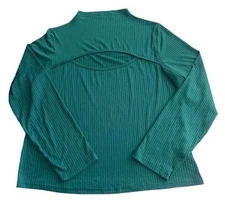 Shein Curve Emerald Green Cut-Out Long Sleeve Top - Womens Size 2XL