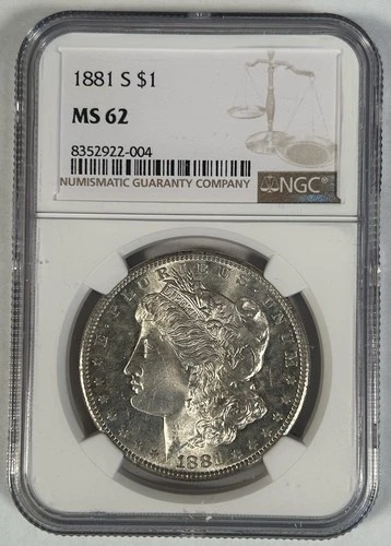 1881-S Morgan Silver $1 Dollar Coin NGC MS 62
