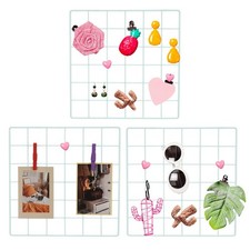 12x12 in Wall Grid Panel, 3 Pack Wire Grid Panel Shelf Board Metal, White