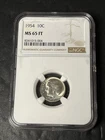 1954 silver roosevelt dime ms65 full torch