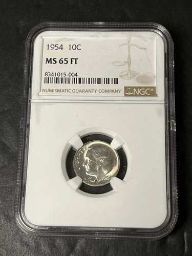 1954 silver roosevelt dime ms65 full torch