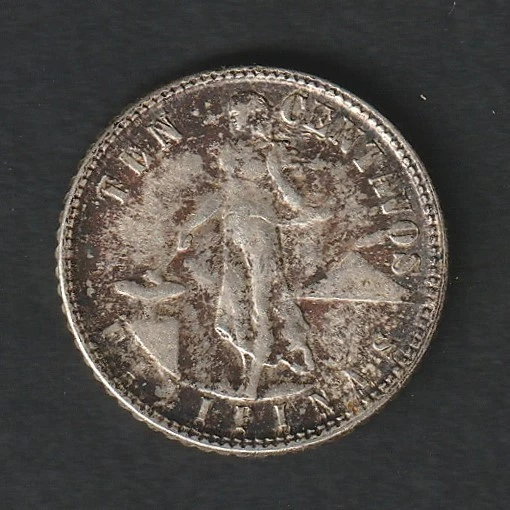 10 Centavos Argent, PHILIPPINES 1945, Administration USA, DENVER, Ø 17, KM 181 - Photo 2/2