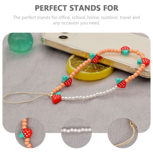 2 Pcs Mobile Phone Straps Ladies Charm Strawberry Beaded Lanyards - 第 2/12 張圖片