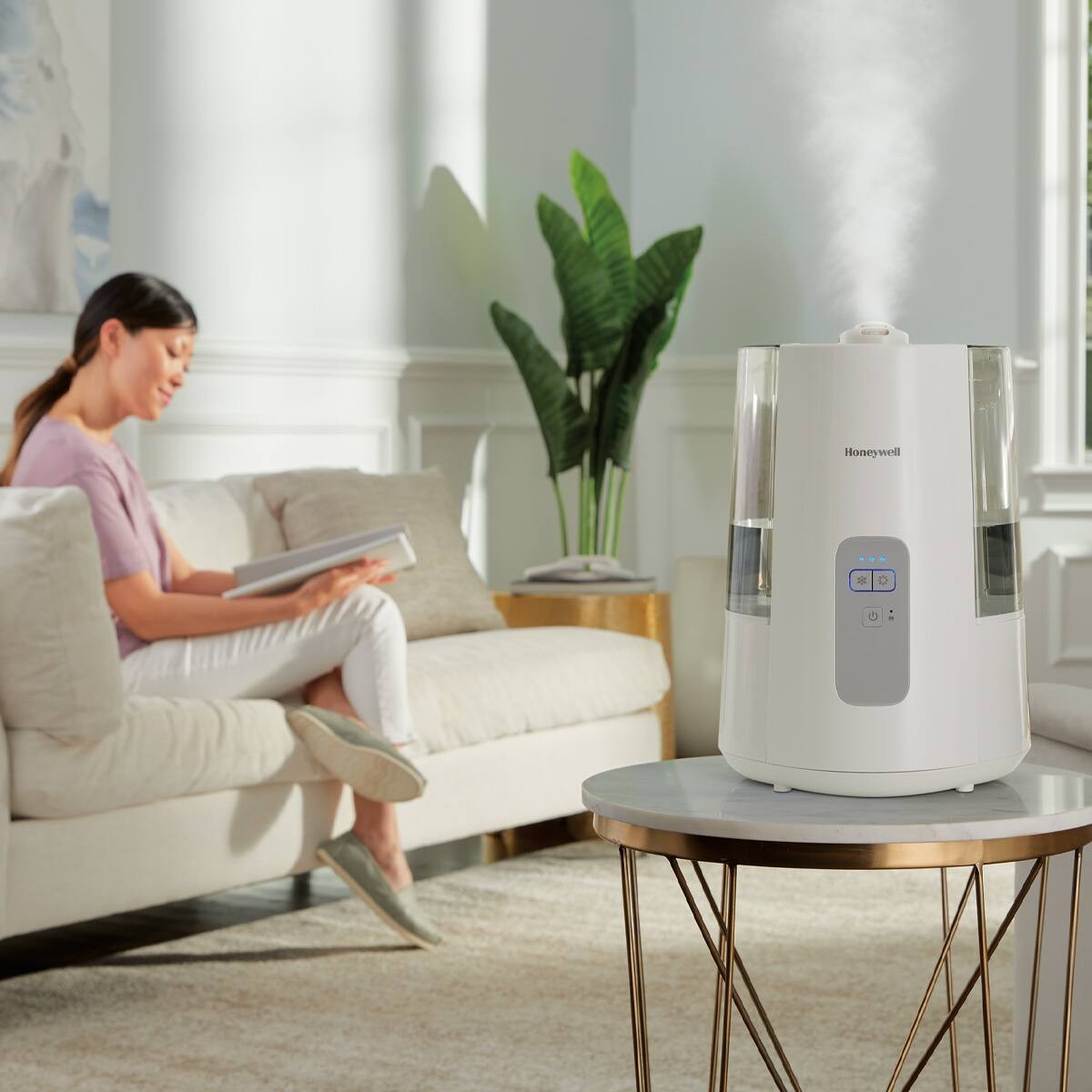 Honeywell - Dual Comfort Cool + Warm Mist Humidifier - White