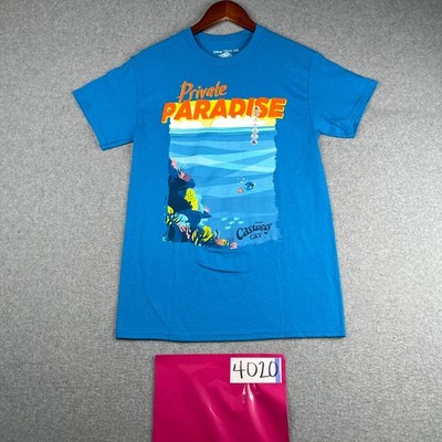DIsney Cruise Line T SHirt Small Blue Private Paradise Castaway Cay Mens