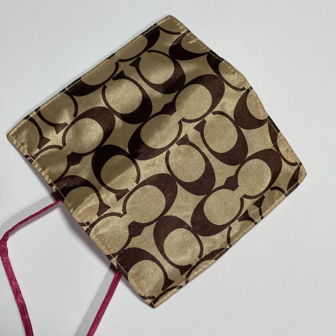 バッグ Coach Signature Accessory Pouch Bag Pink Shoulder Bag COACH Signature Pink Beige Mini Accessory Pouch