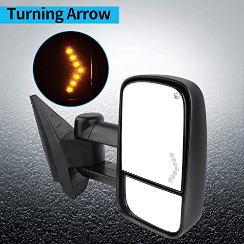 Tow Mirrors Compatible with 2007-2014 Chevy Silverado GMC Sierra, Power - Picture 2 of 6