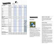 Double Sided Farkle Yardzee Laminated Scorecards Set of 4 for Yard Dice Games
