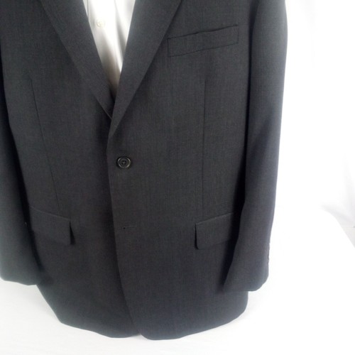 Versini Mens Blazer 46R Charcoal Gray Wool 2 Button Single Vent Suit Jacket - Picture 3 of 10