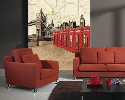 3D Telephone Booth ZHUA6778 Wallpaper Wall Murals Removable Self-adhesive Ann 24