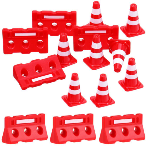 24 Pcs Kids Traffic Signs Traffic Road Signs Playset Roadblock Toys