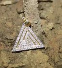 2 Ct Round Real Moissanite Men's Triangle Pendant 14k Yellow Gold Plated Silver — photo 4