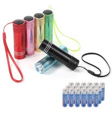 6 Pack Mini Flashlight Set, Aluminum LED Handheld Torches with Lanyard, Assor...