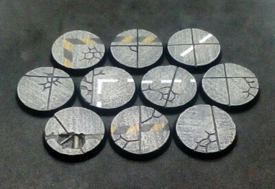 32mm Resin Basen x10 Beton Urban Industrial für Warhammer 40k (unbemalt)