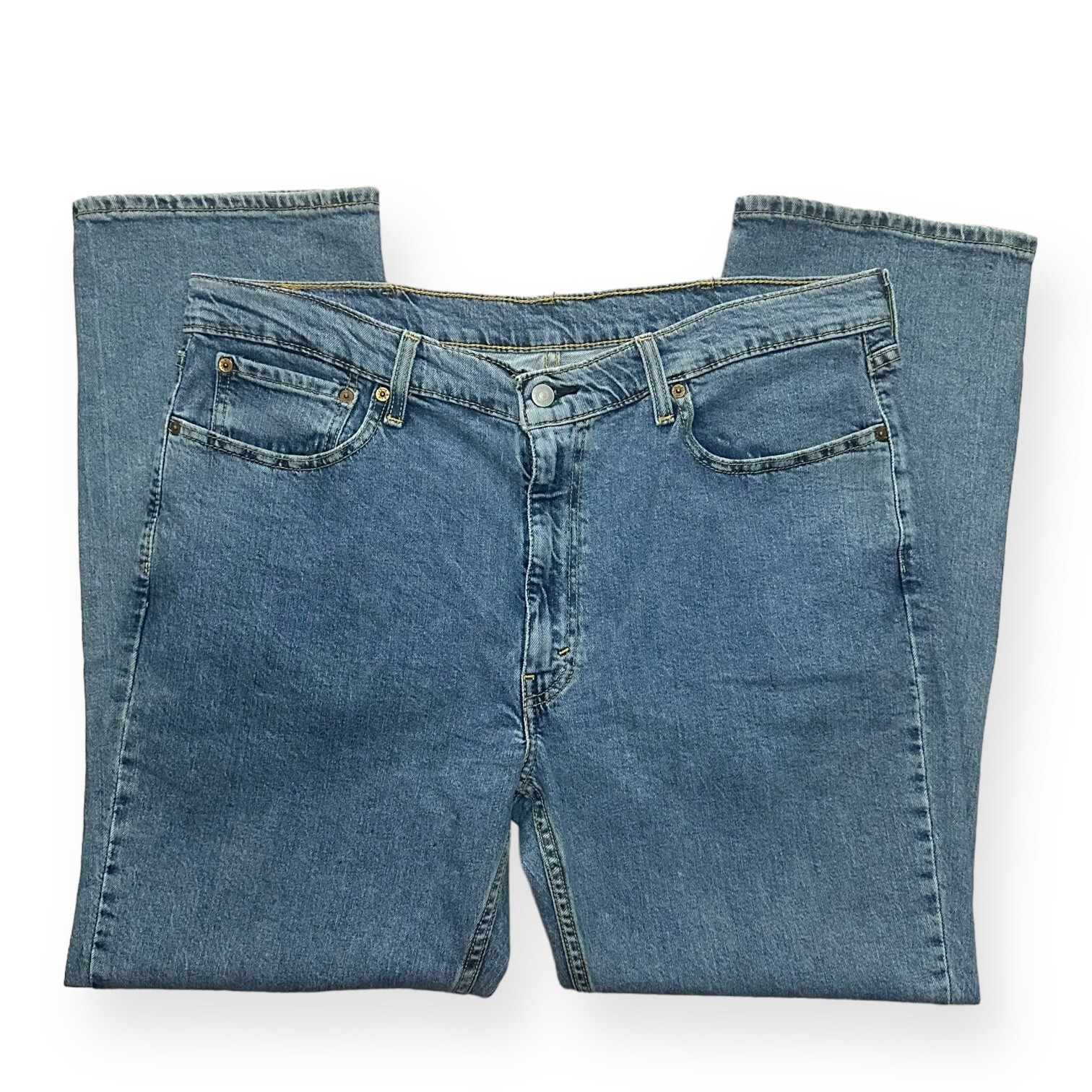 LEVI'S 514 Straight Mid Rise Jeans Straight Leg Denim Baggy Medium Wash 40x30 thumbnail 5
