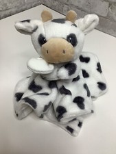 Carters White Gray Spotted Holstein Cow Baby Security Blanket Plush Lovey Nunu