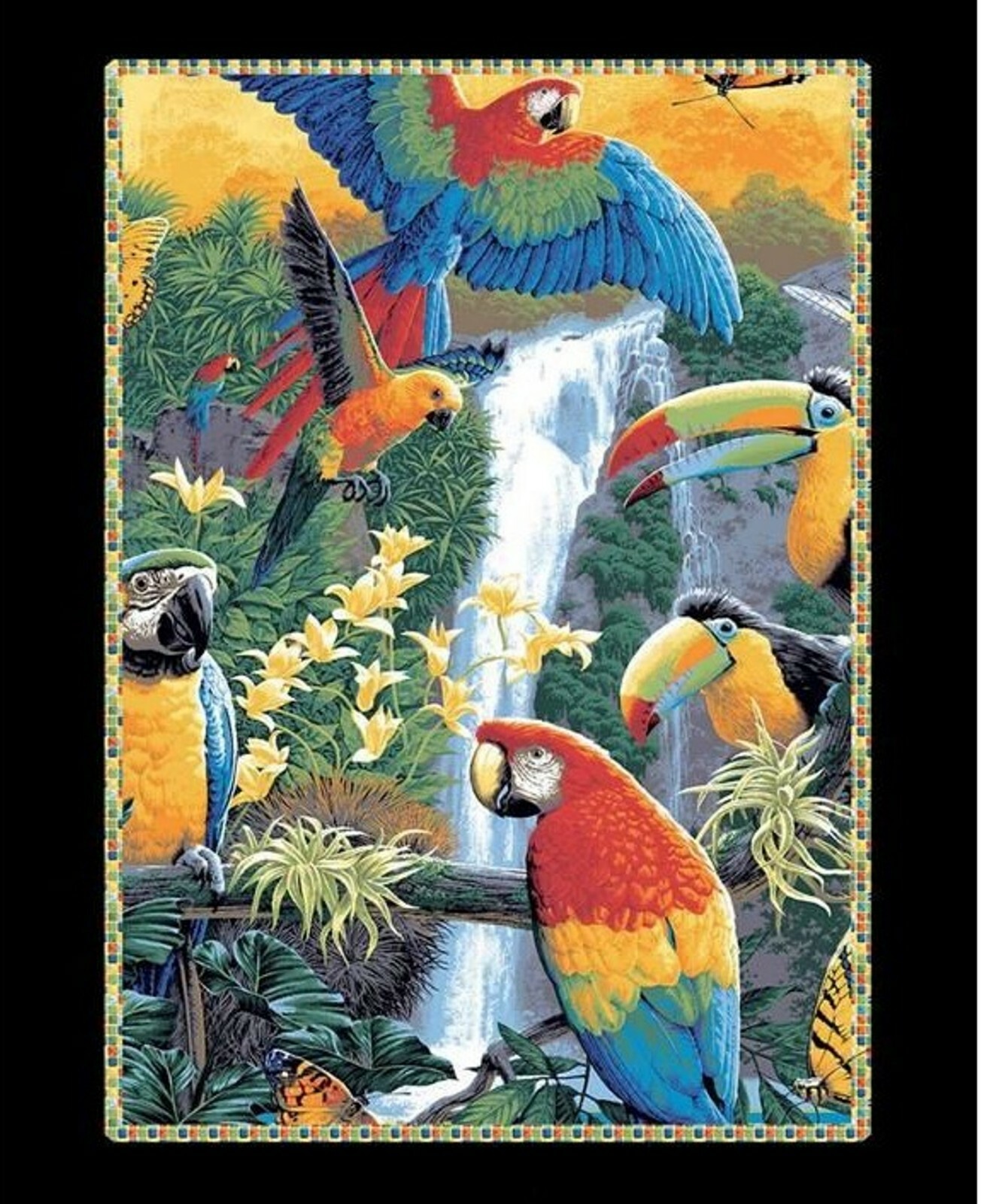 Black Bears Reluctant Companion Fabric Wall or Quilt Top Panel 100 Cotton