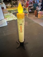 Snowman Face Cream 7" - Battery Taper Candle