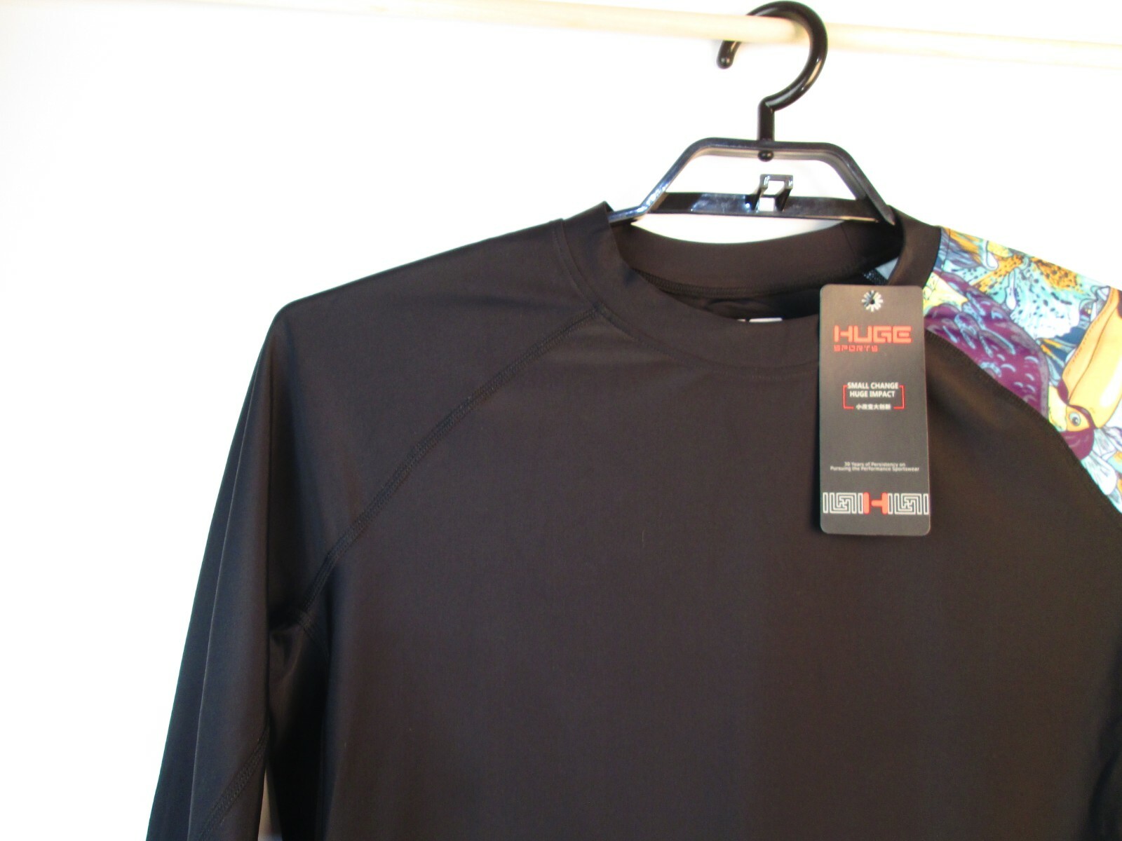 UV Protection Compression Shirt Womens Sz 2XL Black Tropic Hawaiian NWT